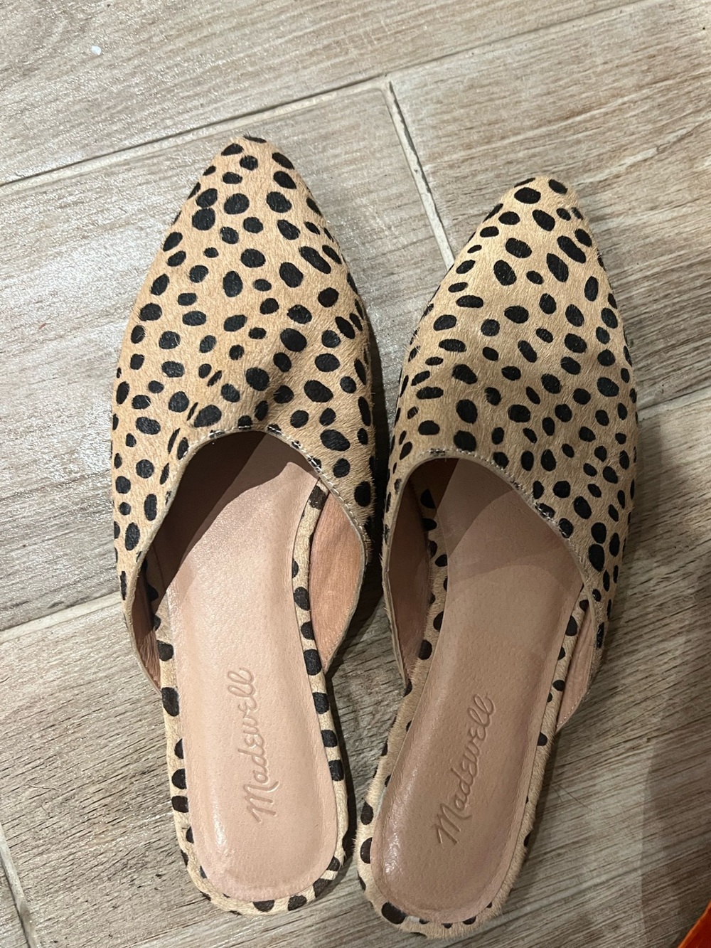 Madewell Leopard Print D'Orsay Mule in Tan and Black